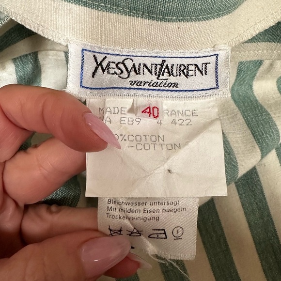 Archival Vintage YSL Nautical Striped Pencil Skirt - Picture 3 of 9